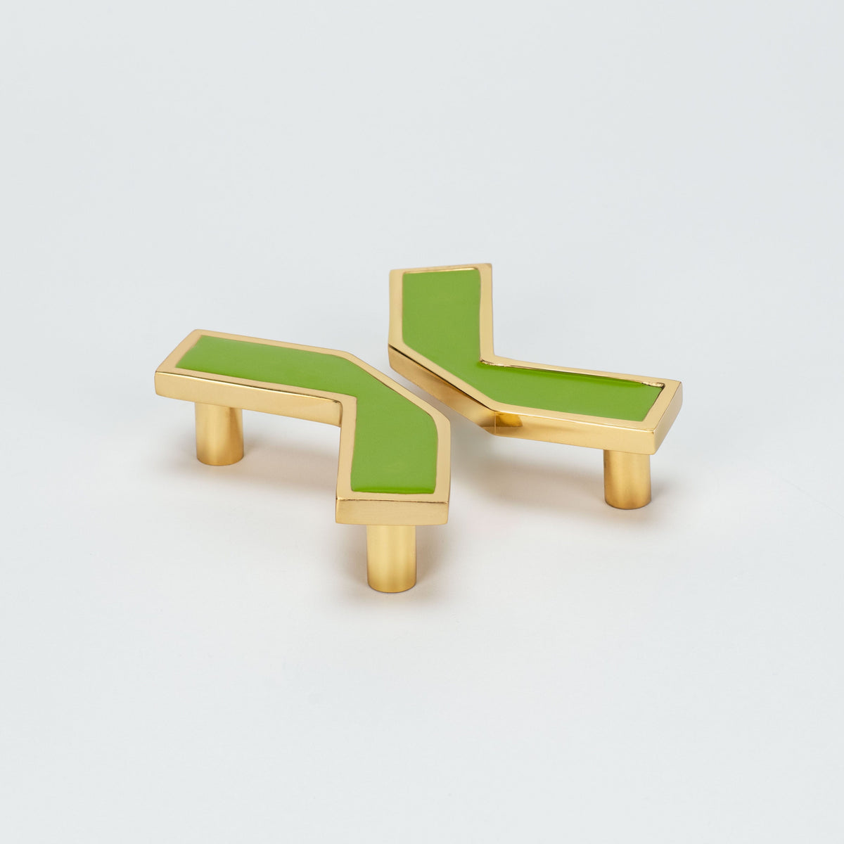 X Enamel Pull Set (3" c-c) - Frog#Color_Green