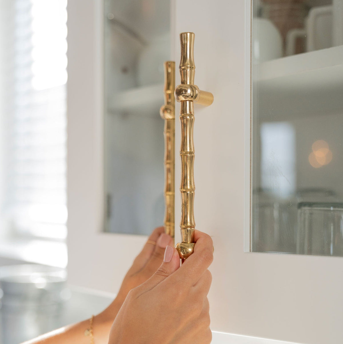Bamboo Pull - Polished Brass