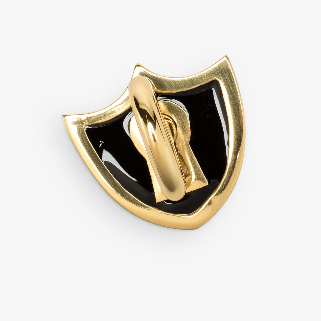 Crest Enamel Lock and Key Pull - Polished Brass#Color_Black
