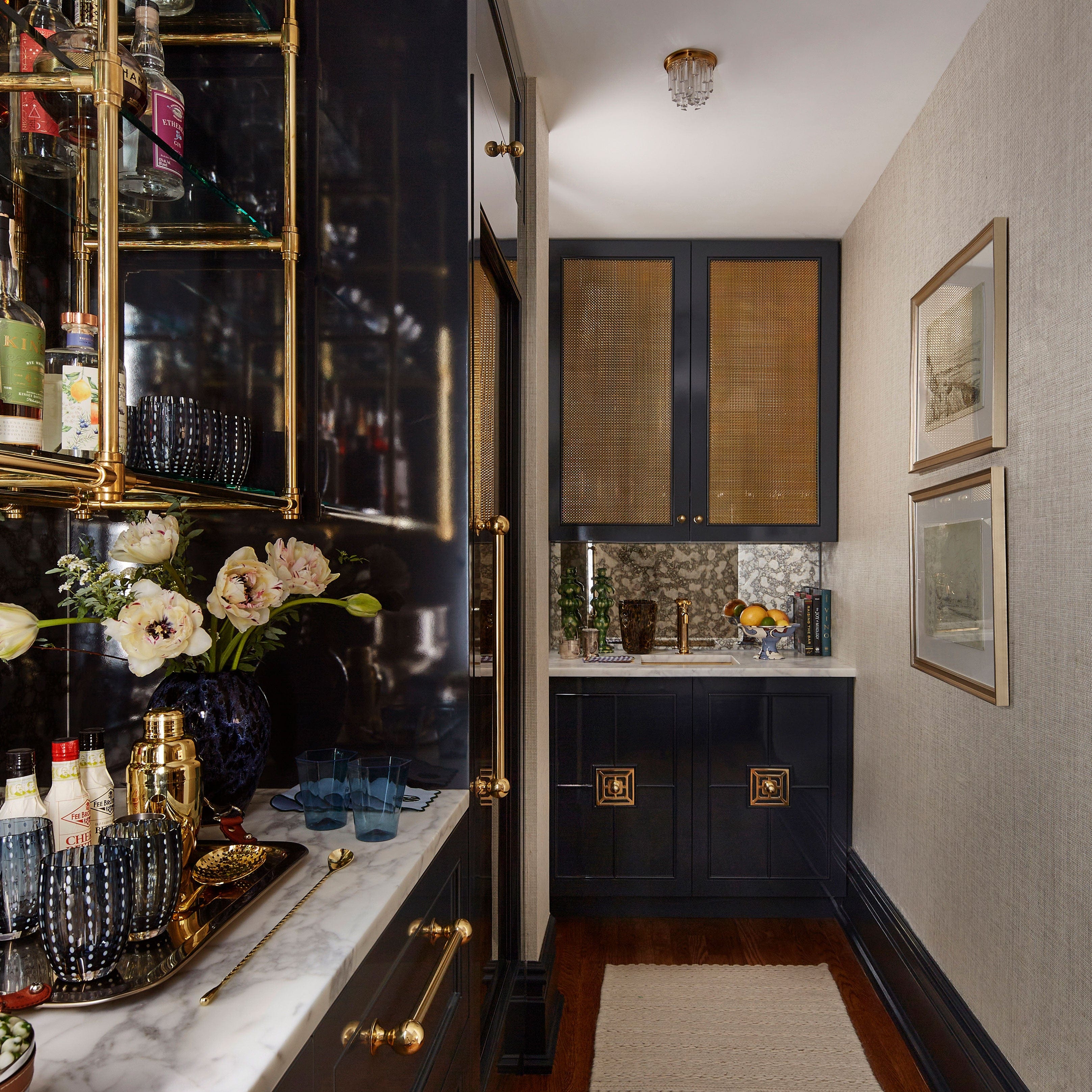 A Luscious Home Bar on the Upper West Side