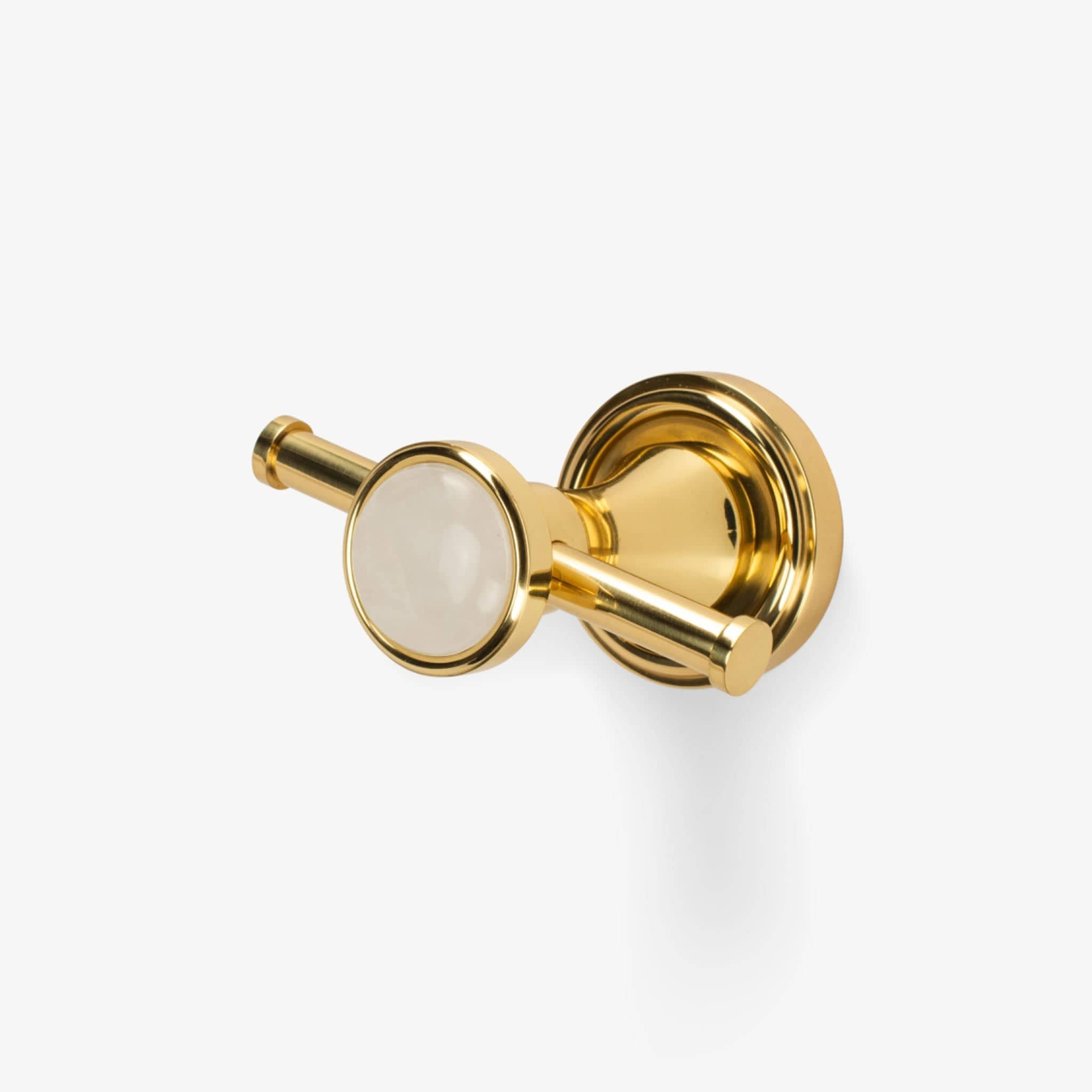 Modern Matter Luxury Bespoke Polished Brass Double Hook | Modern Matter Hook