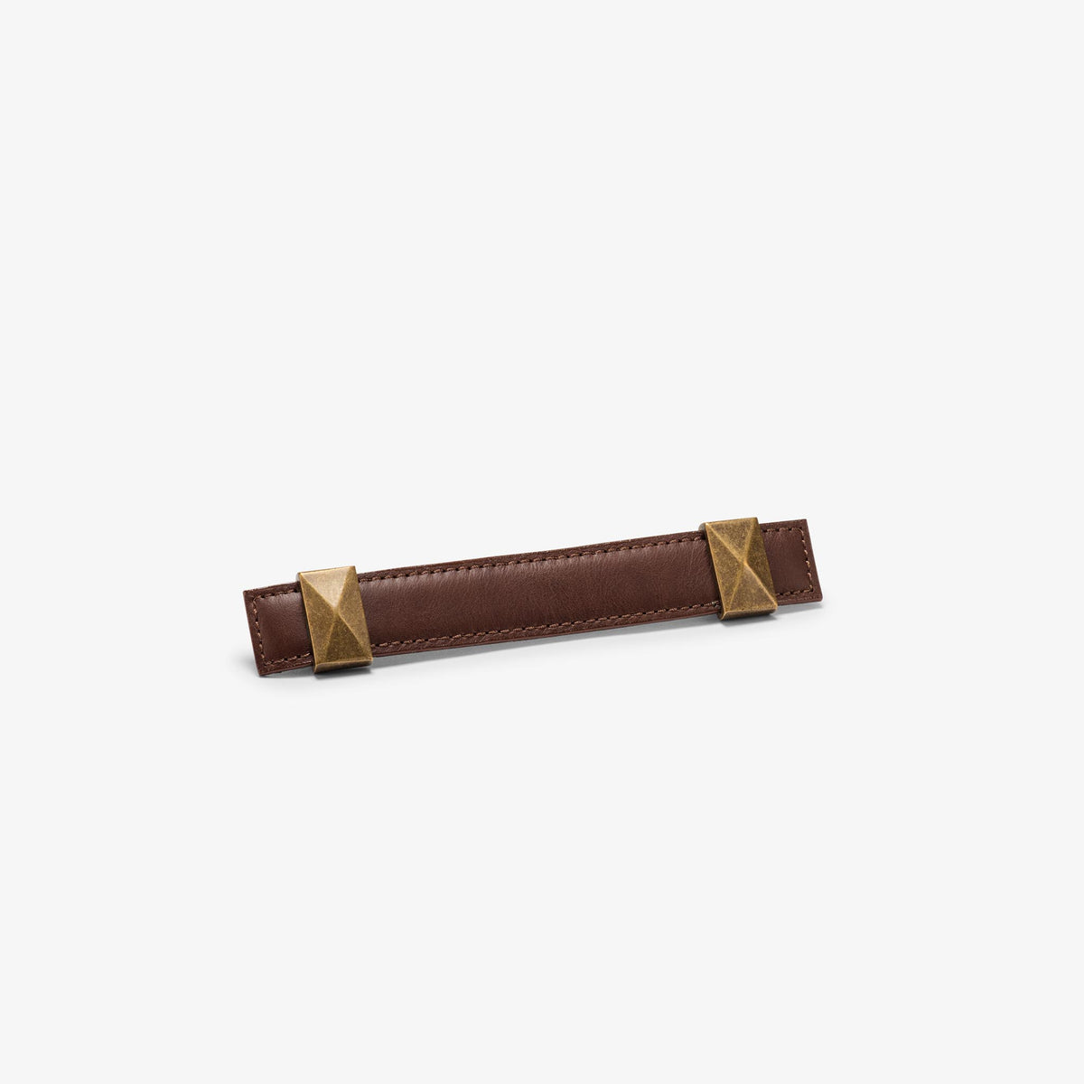 Lexington Leather Pull - Burnished Brass#Size_4.75" c-c#Color_Espresso