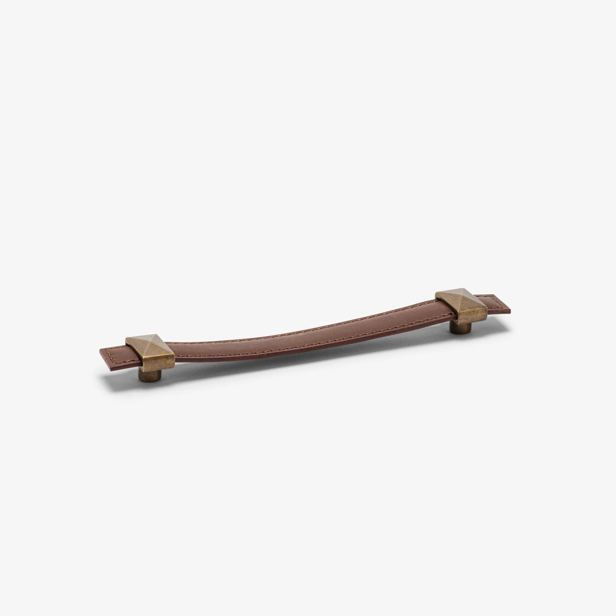 Lexington Leather Pull - Burnished Brass