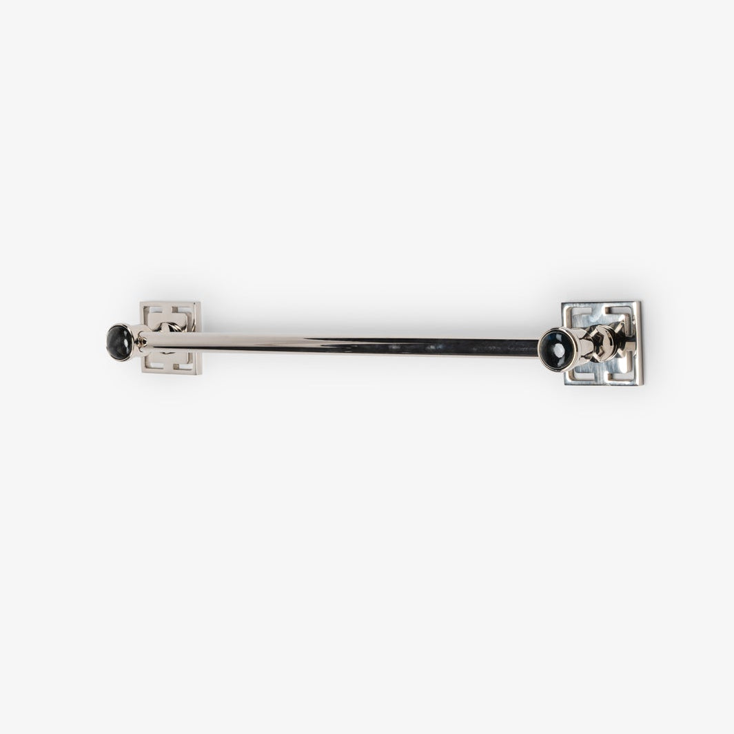 Benson Custom Brass Towel Bar - Polished Nickel#Size_18" c-c#Gemstone_Labradorite