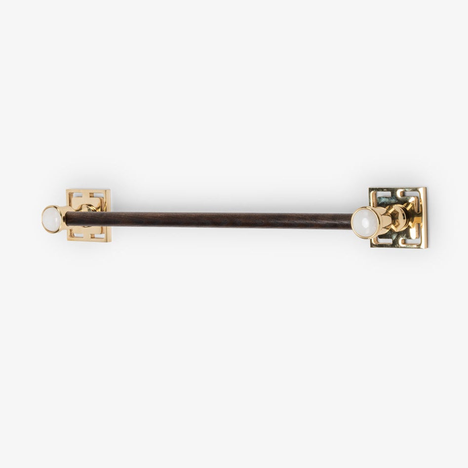 Benson Custom Wood Towel Bar - Polished Brass