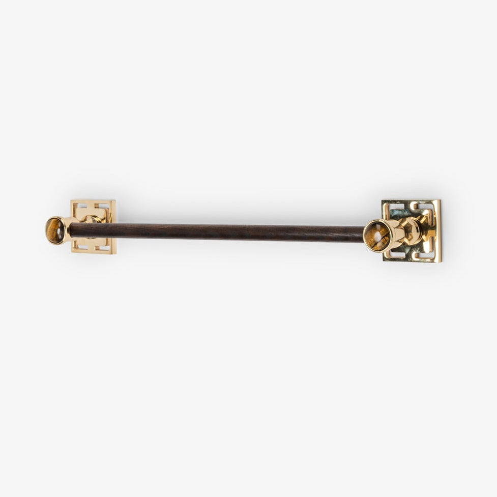 Benson Custom Wood Towel Bar - Polished Brass