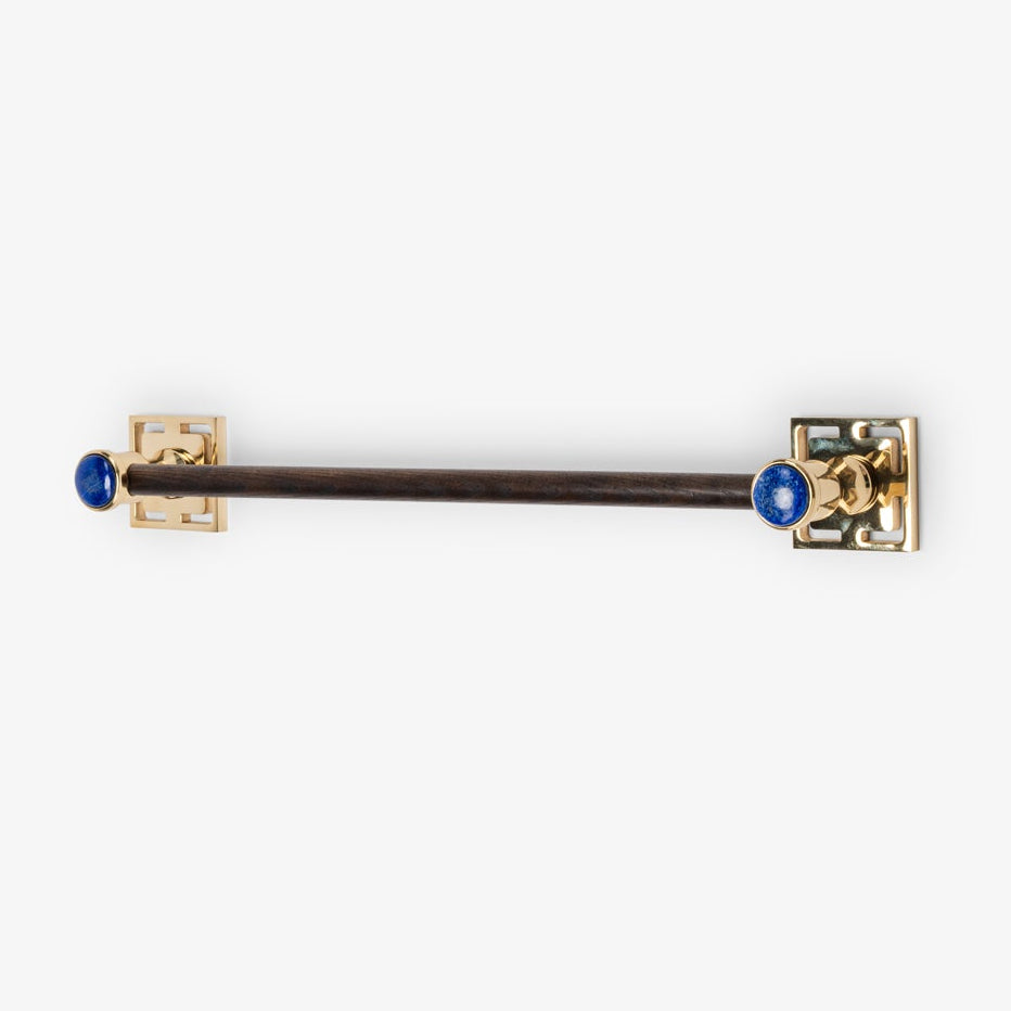 Benson Custom Wood Towel Bar - Polished Brass