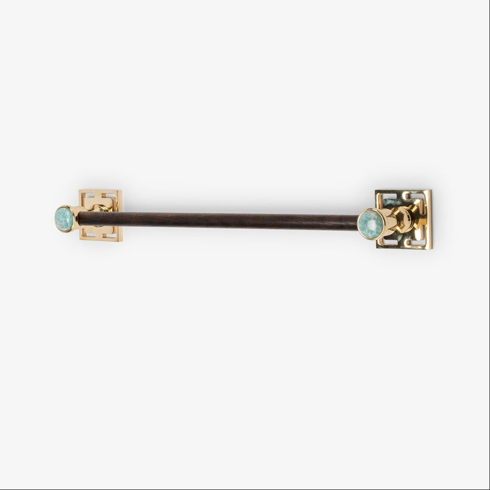 Benson Custom Wood Towel Bar - Polished Brass