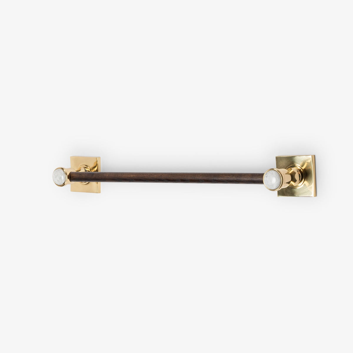 Astor Custom Wood Towel Bar - Polished Brass
