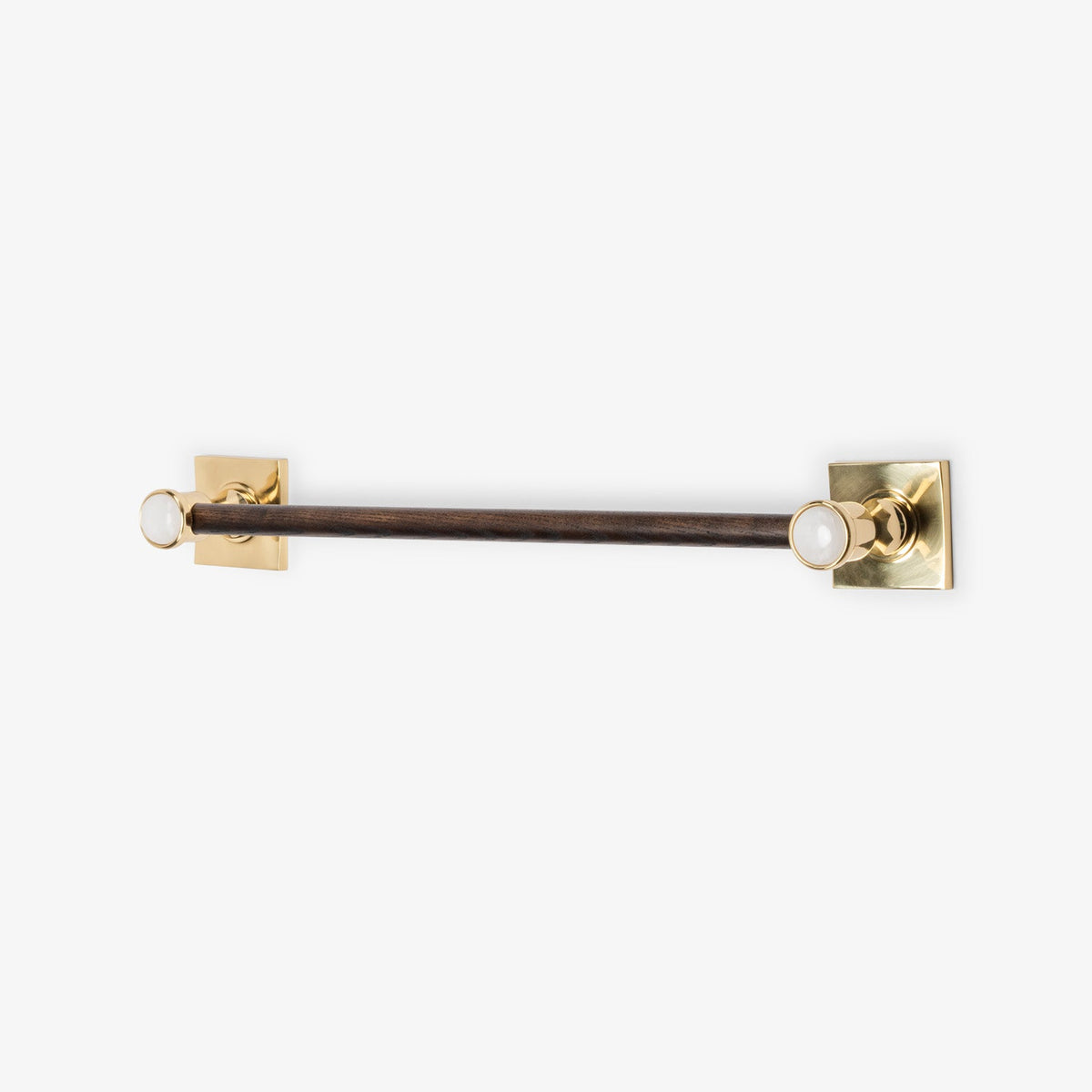 Astor Custom Wood Towel Bar - Polished Brass