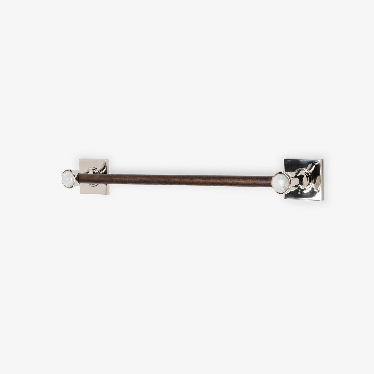 Astor Custom Wood Towel Bar - Polished Nickel