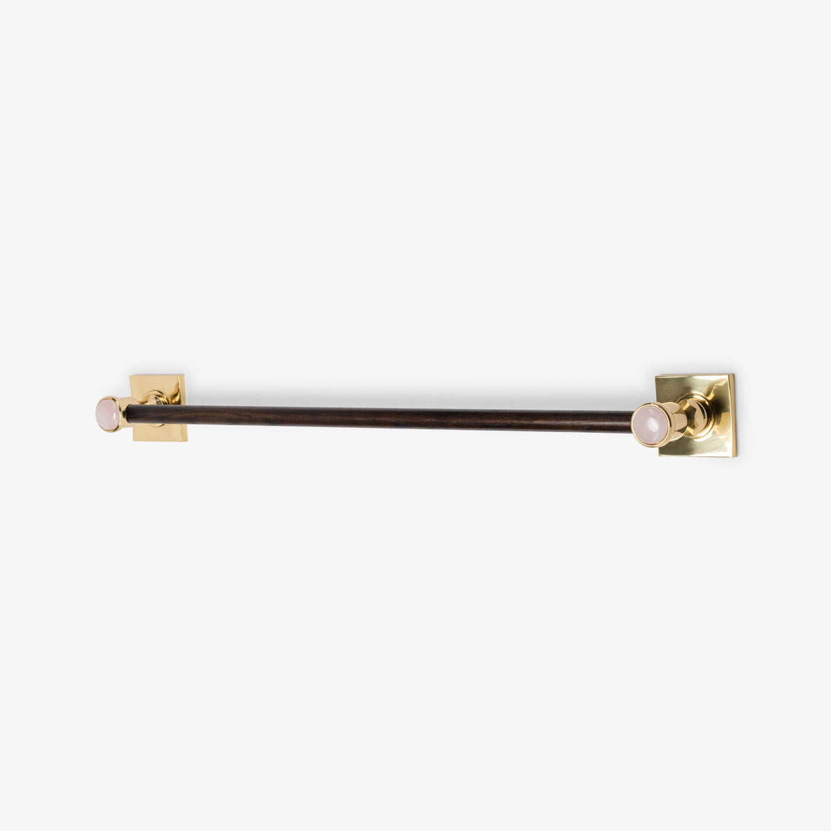 Astor Custom Wood Towel Bar - Polished Brass