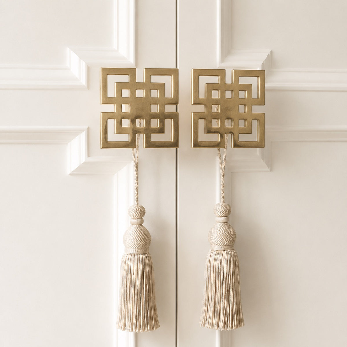 Fretwork Knob - Satin Brass Matte#Size_2"