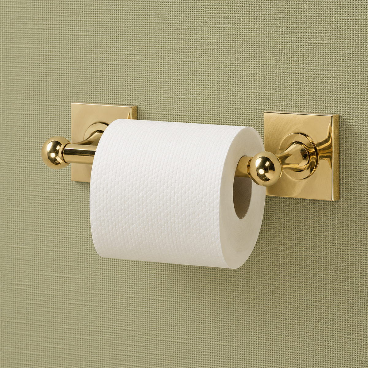 Maddison Brass Spring Bar Toilet Paper Holder - Polished Brass
