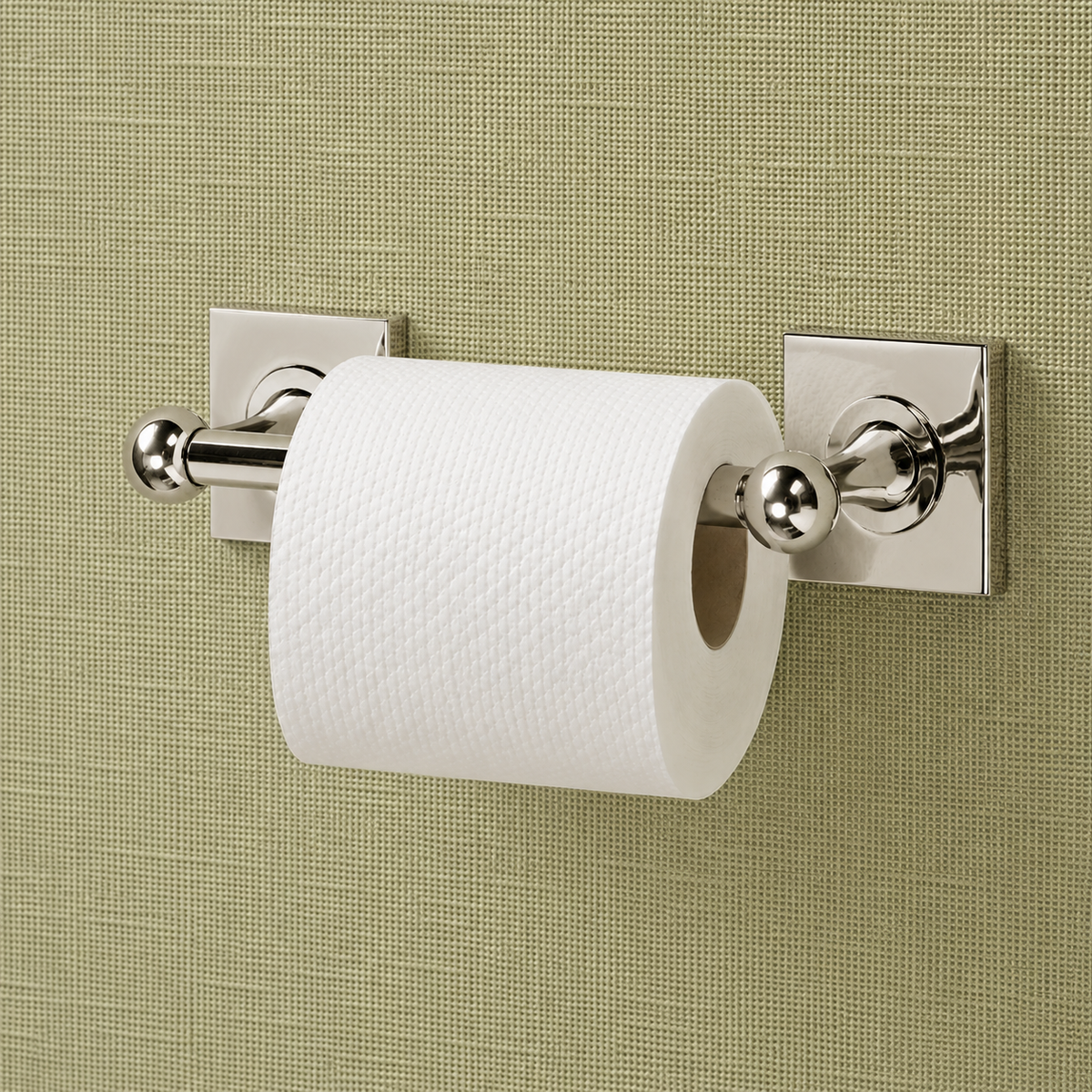 Maddison Brass Spring Bar Toilet Paper Holder - Polished Nickel