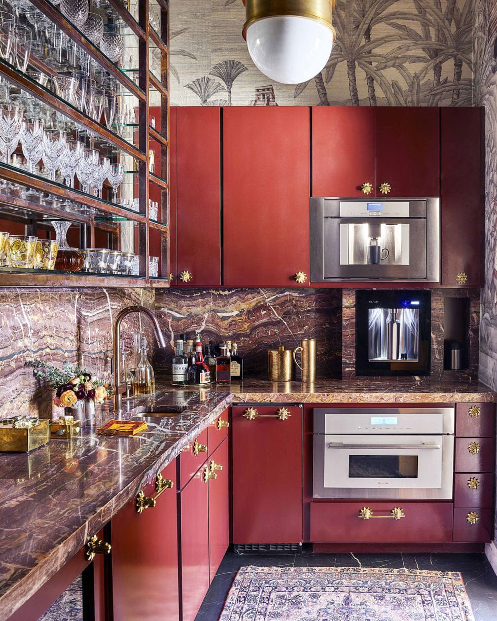 Interior by Michelle Nussbaumer. Photography by Stephen Karlisch, Michelle uses our Mayan Snake Bar Pull and Mayan Snake Knob