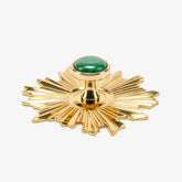 Lane 1.40" Custom Knob w/ Starburst 5.20" Backplate - Polished Brass