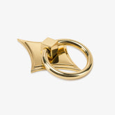 Porter Solid Brass Ring Pull w/ Asteroid 4.75" Backplate