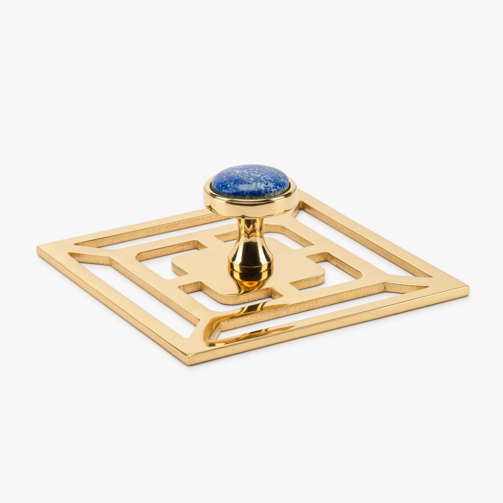 Modern Matter Lane 1.40" Custom Knob w/ Benson 5" Backplate - Polished Brass Bundled Set