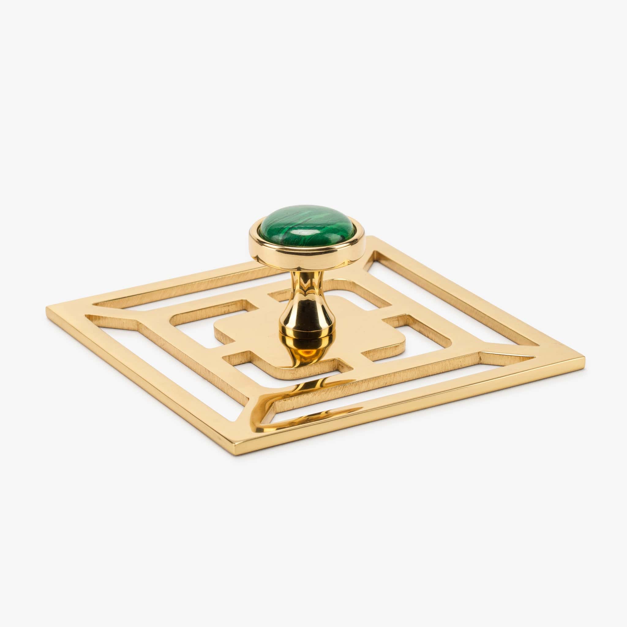 Modern Matter Lane 1.40" Custom Knob w/ Benson 5" Backplate - Polished Brass Bundled Set