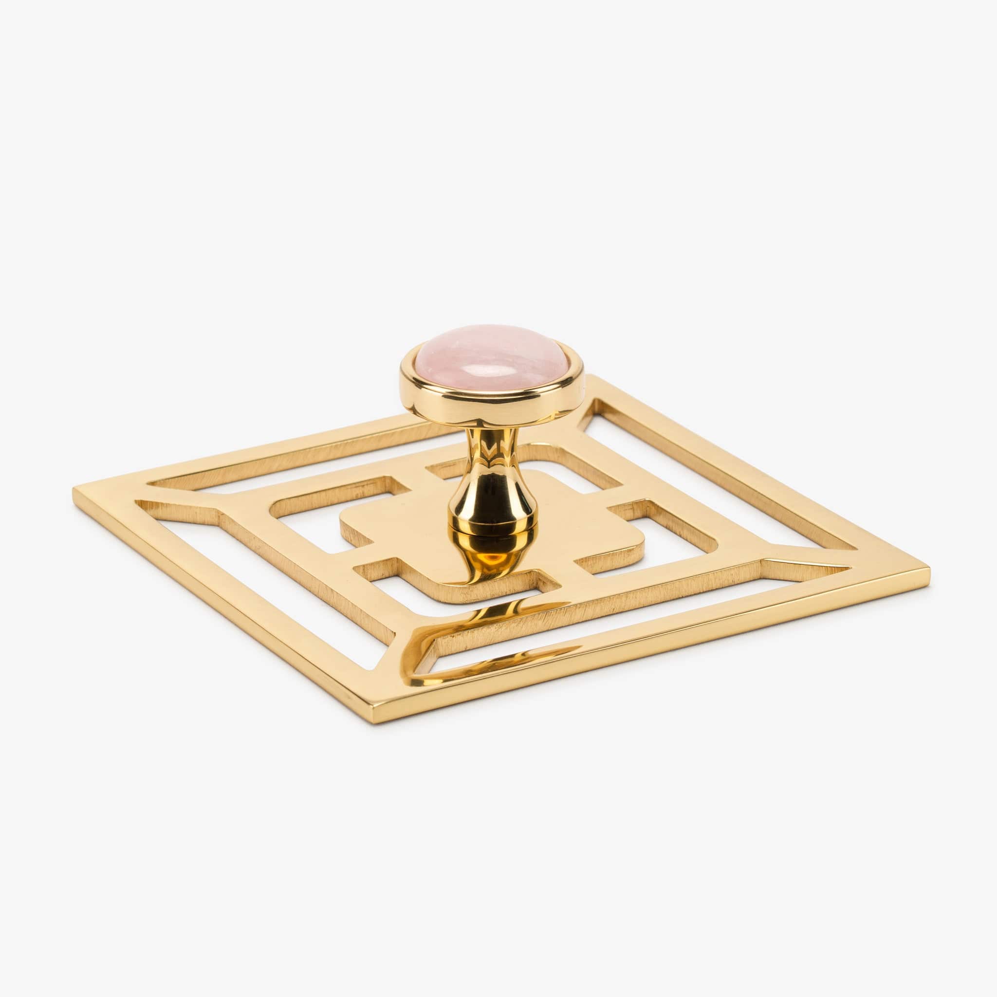 Modern Matter Lane 1.40" Custom Knob w/ Benson 5" Backplate - Polished Brass Bundled Set