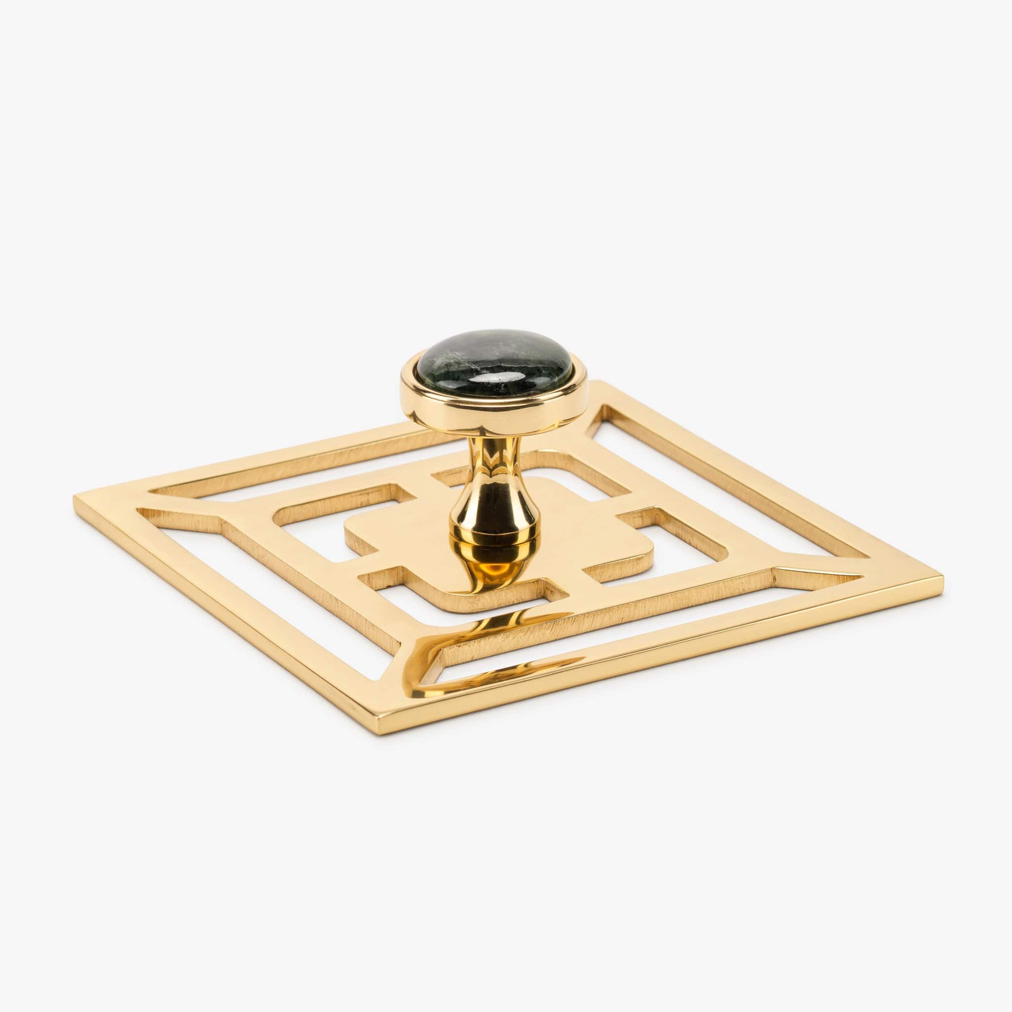 Modern Matter Lane 1.40" Custom Knob w/ Benson 5" Backplate - Polished Brass Bundled Set