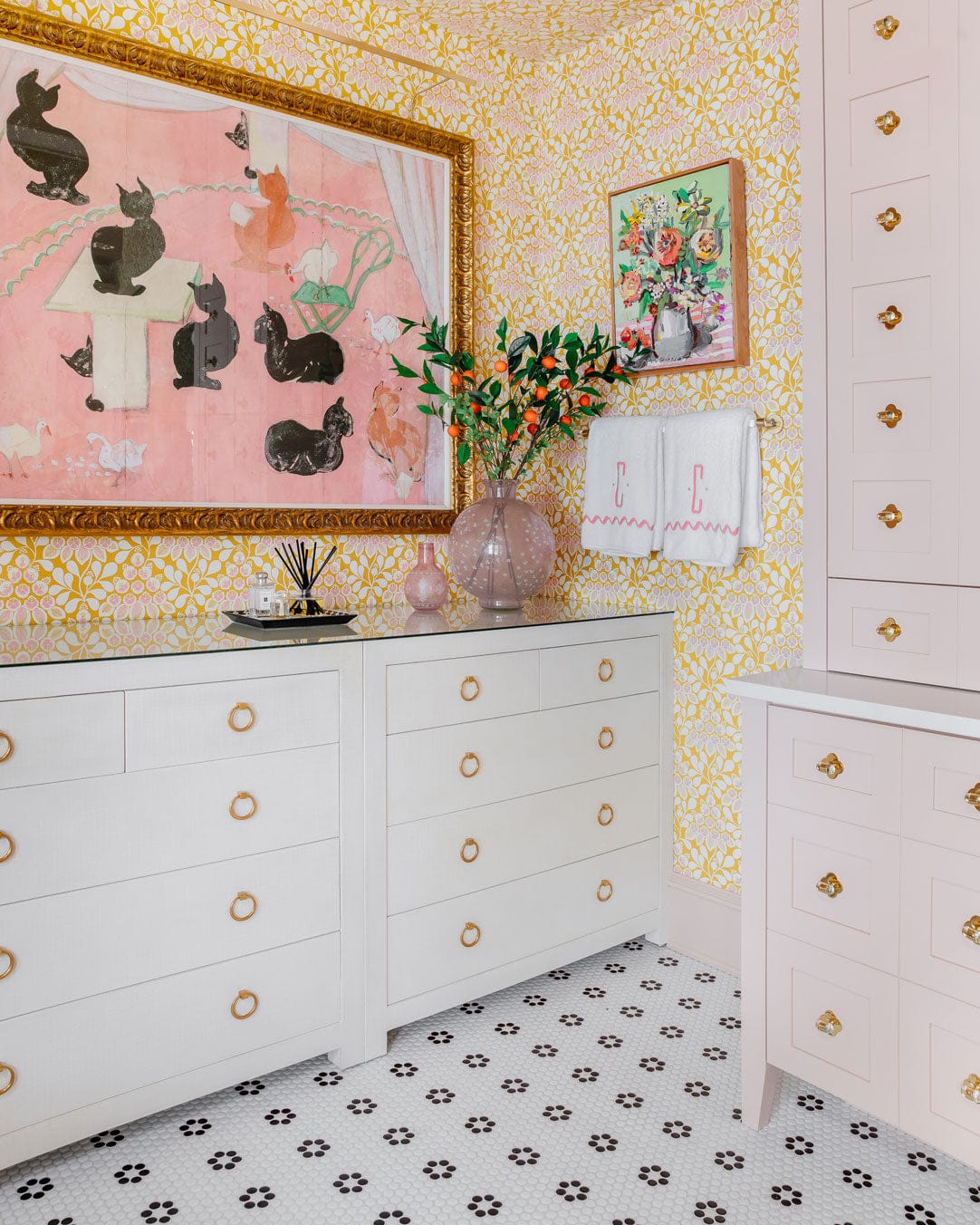 Q: Why did you choose to feature hardware so prominently in the vanity?
