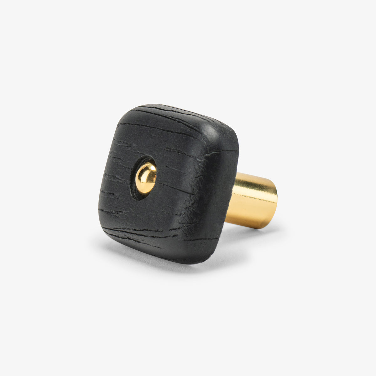 Hudson Wood Knob - Unlacquered Brass#Size_1.30"#Wood_Ebony