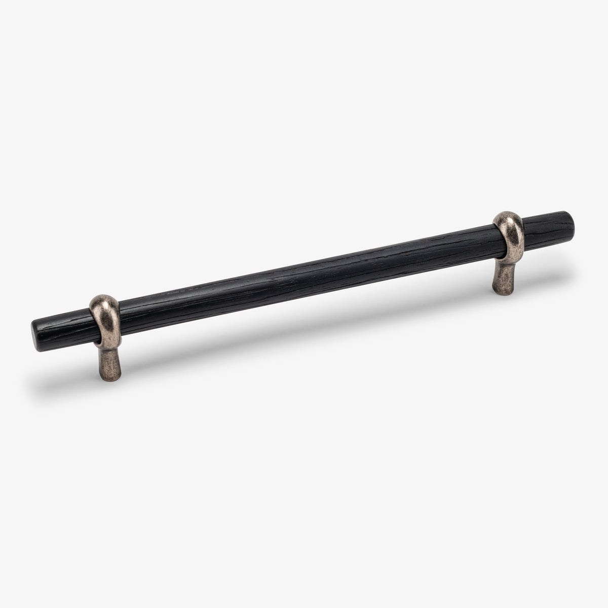 Hudson Wood Bar Pull - Antique Nickel#Size_6" c-c#Wood_Ebony