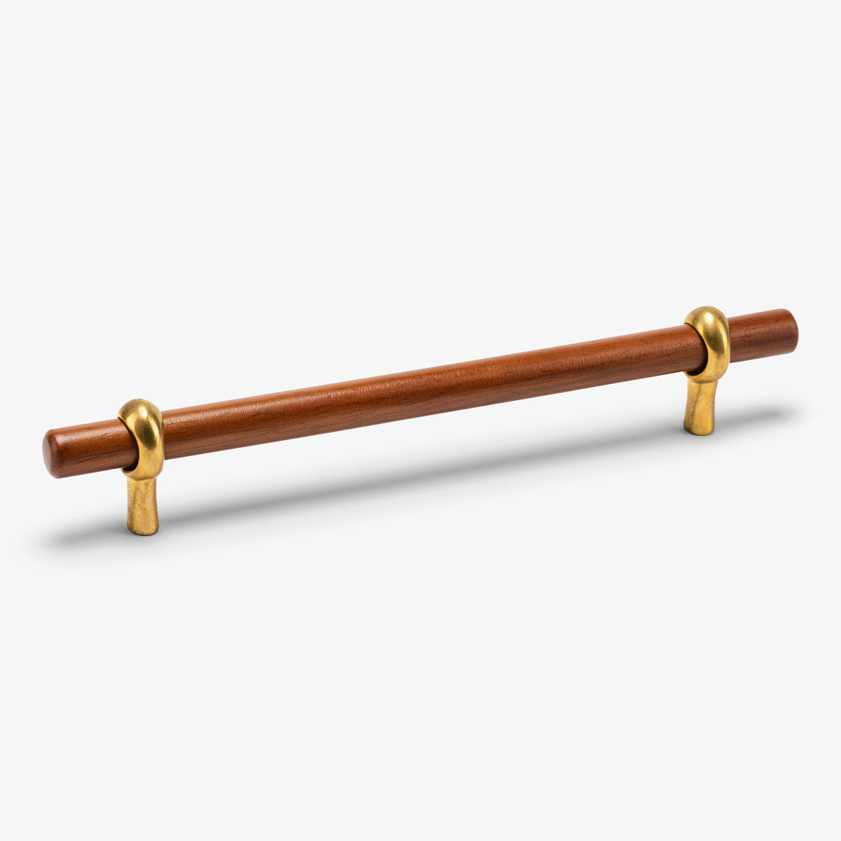 Hudson Wood Bar Pull - Unlacquered Brass#Size_6" c-c#Wood_Acacia