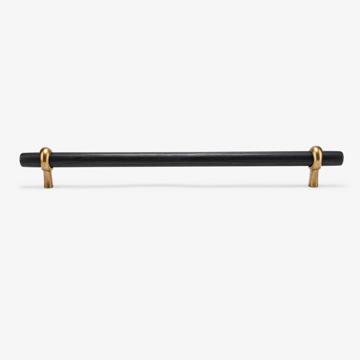 Hudson Wood Appliance Pull - Burnished Brass#Size_14" c-c#Wood_Ebony