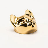 Tivali Cat Paperweight in Polished Brass