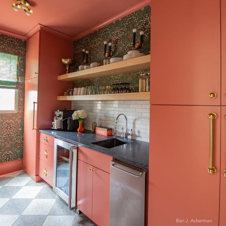 Bari J Ackerman used the Cosmos 16.50" Appliance Pull for her Butlers Pantry Renovation