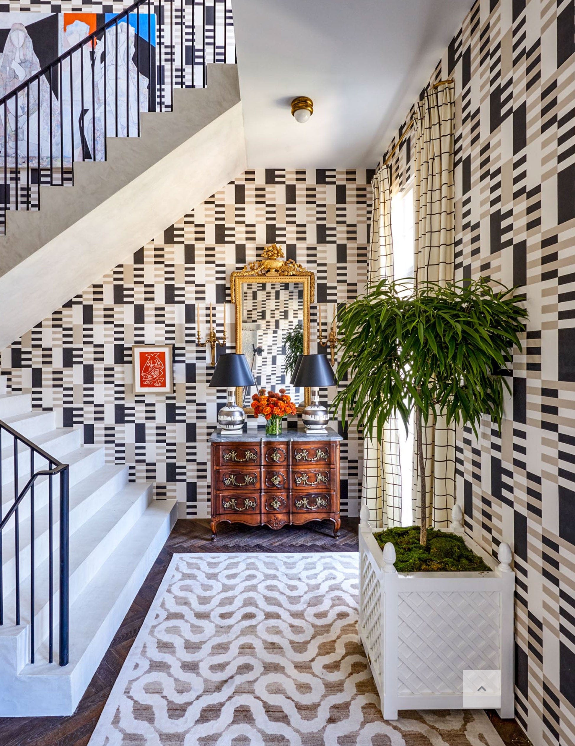 Entrance Foyer, Stairwell, and Upstairs Landing designed by Ware Porter . Photo by Paul Costello