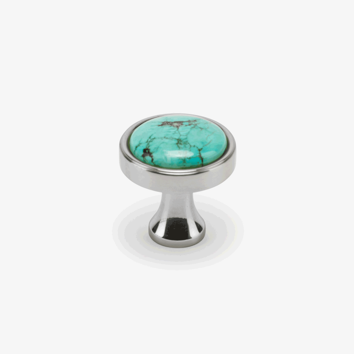Lane 1.40" Turquoise Knob - Polished Nickel