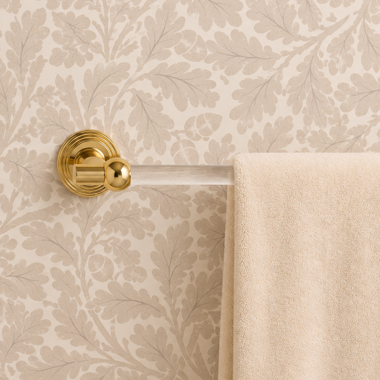 Laurel 24" Lucite Towel Bar - Unlacquered Brass