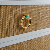 Porter Ring Turquoise Pull - Polished Brass