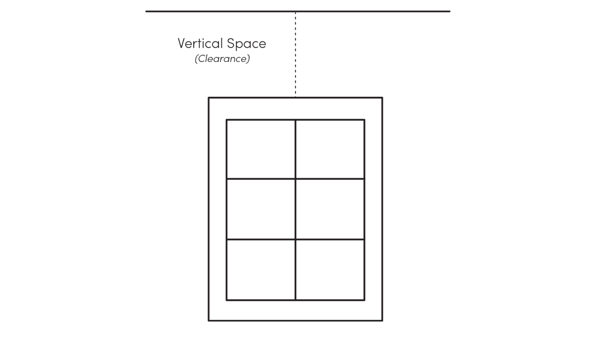 Above-window mounting measurement illustration
