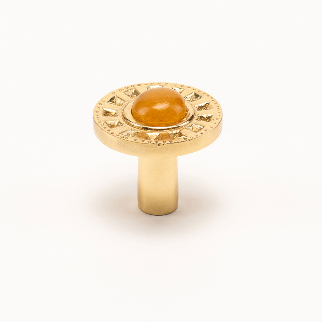 Athena 1.25 Custom Knob - Burnished Brass with Gemstone Embellishments