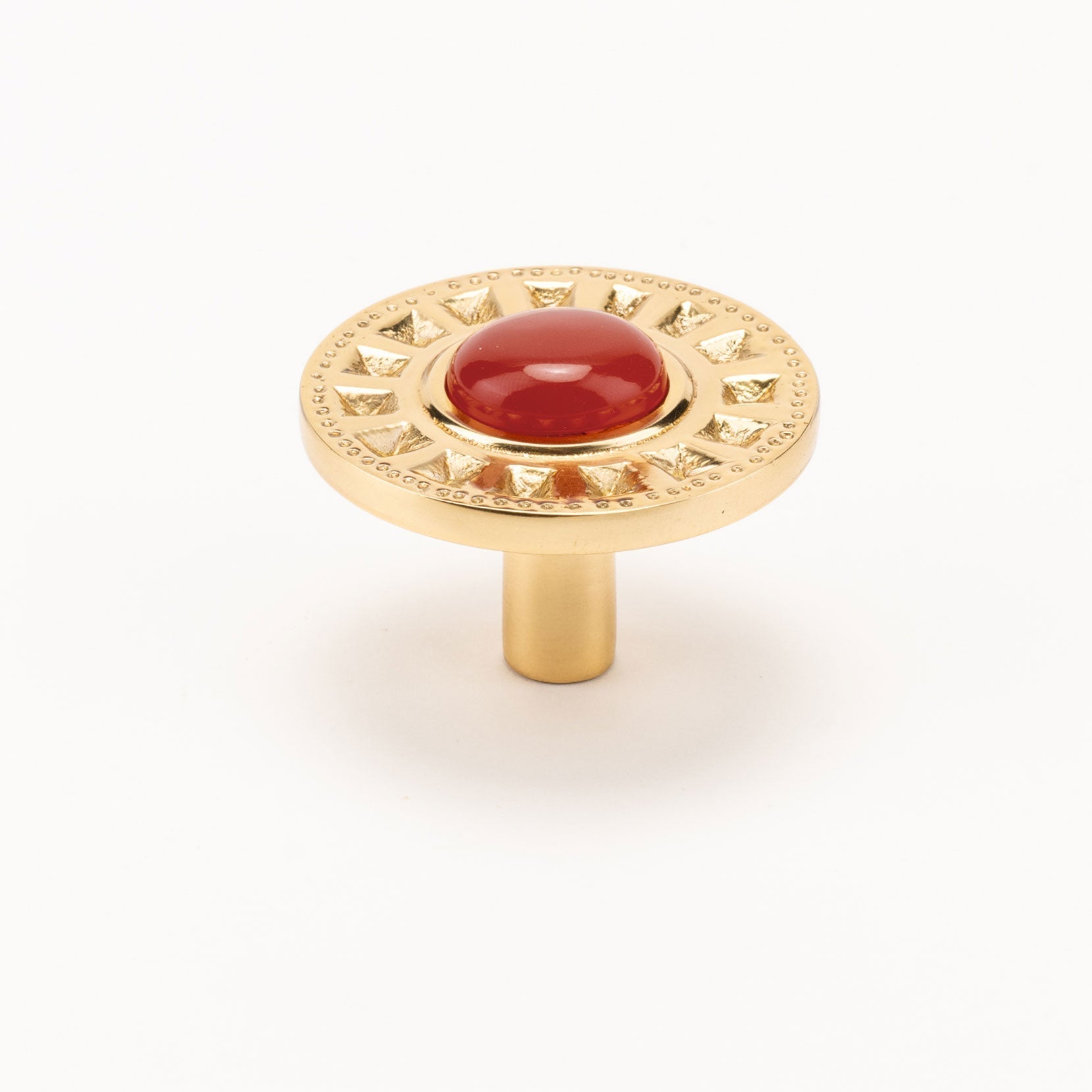 Athena 1.25 Custom Knob - Burnished Brass with Gemstone Embellishments
