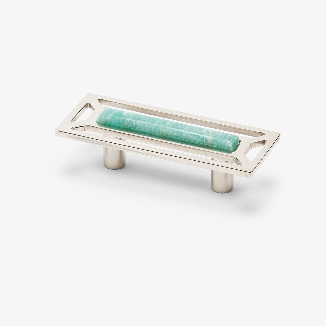 Modern Matter New McCoy 4" Custom Pull - Gemstone Hardware in Polished Nickel - In Stock Pull
