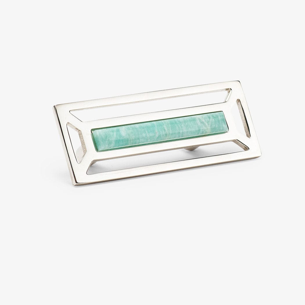 Modern Matter New McCoy 4" Custom Pull - Gemstone Hardware in Polished Nickel - In Stock Pull