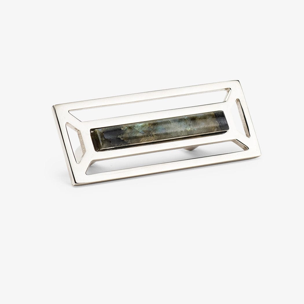 Modern Matter New McCoy 4" Custom Pull - Gemstone Hardware in Polished Nickel - In Stock Pull