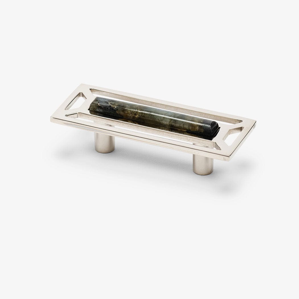 Modern Matter New McCoy 4" Custom Pull - Gemstone Hardware in Polished Nickel - In Stock Pull