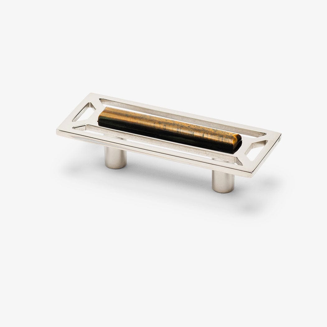 Modern Matter New McCoy 4" Custom Pull - Gemstone Hardware in Polished Nickel - In Stock Pull