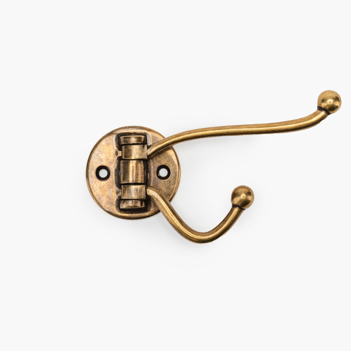 Pixie Double Hook - Brass with 5 Finishes - Classic Hardware In Stock