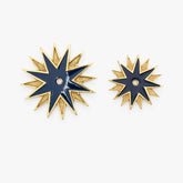 Modern Matter New Star 4.75" Enamel Backplate - Polished Brass with Cream or Navy Blue - In Stock Backplate