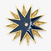 Modern Matter New Star 4.75" Enamel Backplate - Polished Brass with Cream or Navy Blue - In Stock Backplate