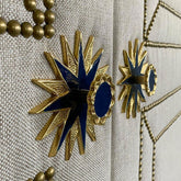 Modern Matter New Star 4.75" Enamel Backplate - Polished Brass with Cream or Navy Blue - In Stock Backplate