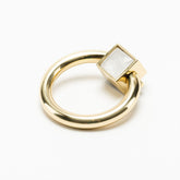 Modern Matter New Porter Ring Custom Pull - Gemstone Hardware in Polished Brass - In Stock Pull